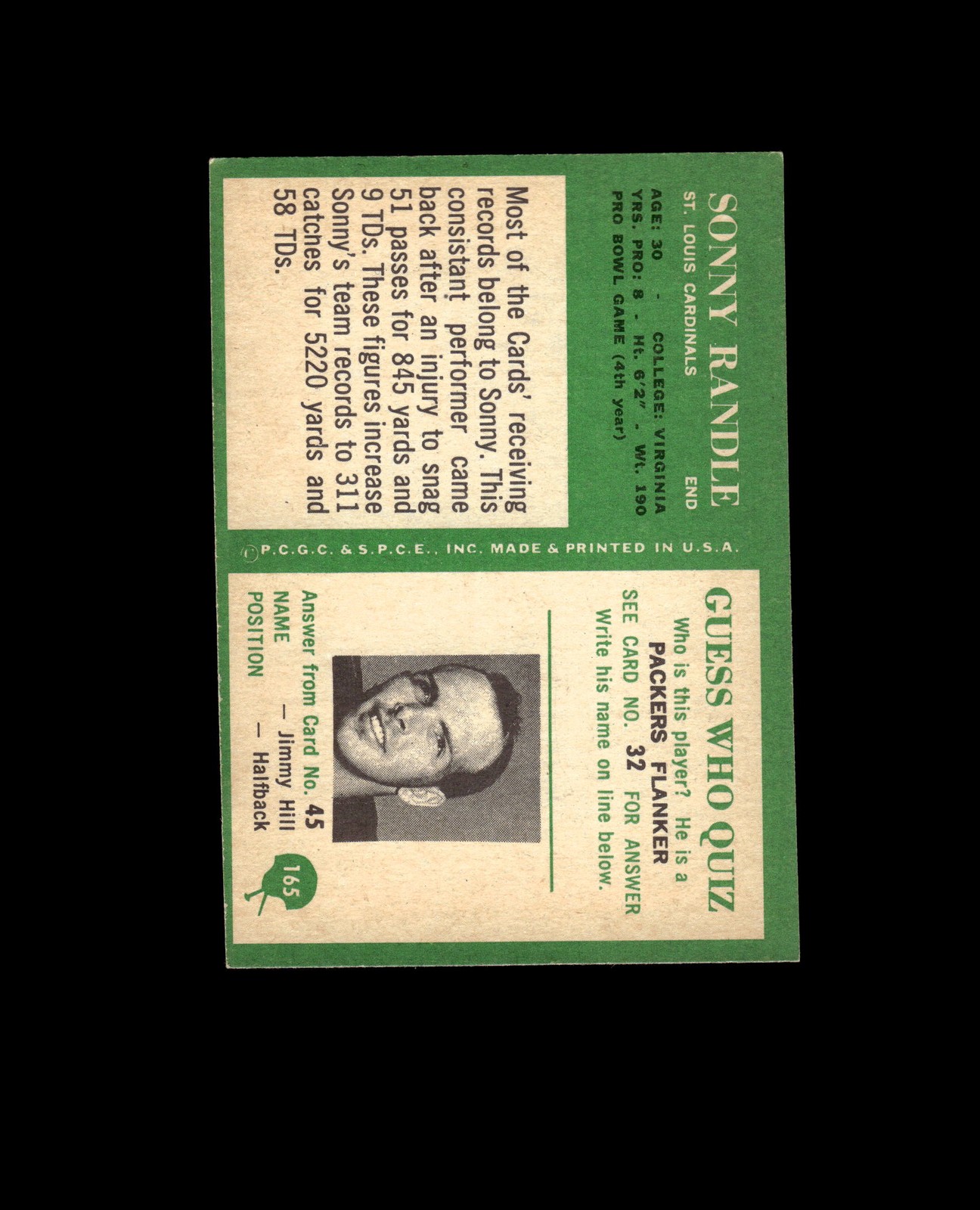 1966 Philadelphia 165 Sonny Randle VG-EX #D1,531953