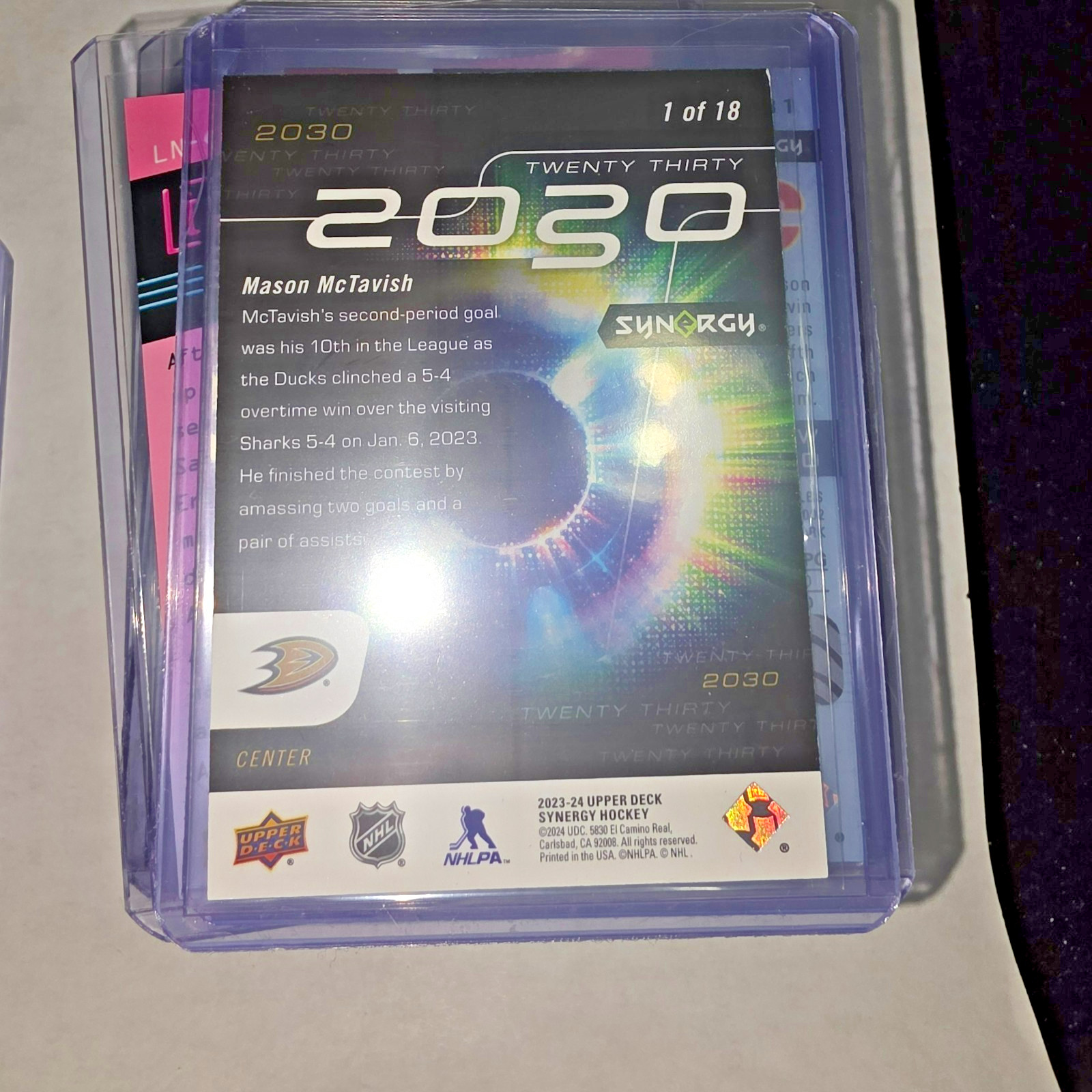 2023-24 UD SYNERGY HOCKEY “2030 WAVE” #1/18 MASON McTAVISH – FLYERS