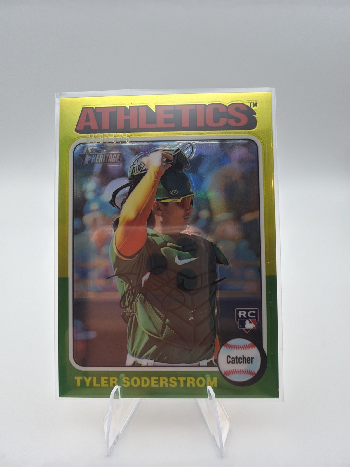 2024 Topps Heritage – Tyler Soderstrom #471 Chrome Refractor /575 (RC)