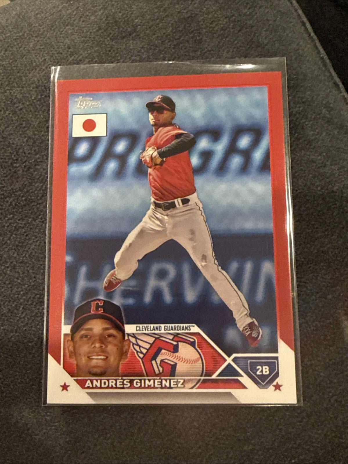 2023 Topps Japan Edition Andres Gimenez Red Parallel 3/5 Cleveland Guardians