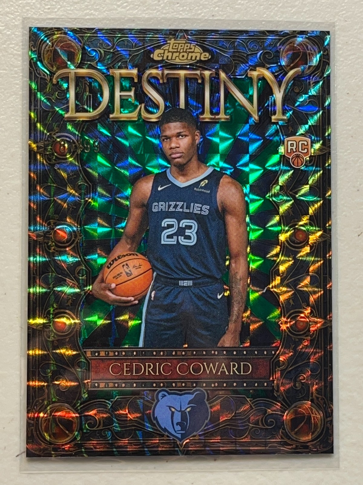 Cedric Coward 2025 Topps Chrome /99 Green Geometric Refractor Destiny RC (READ)
