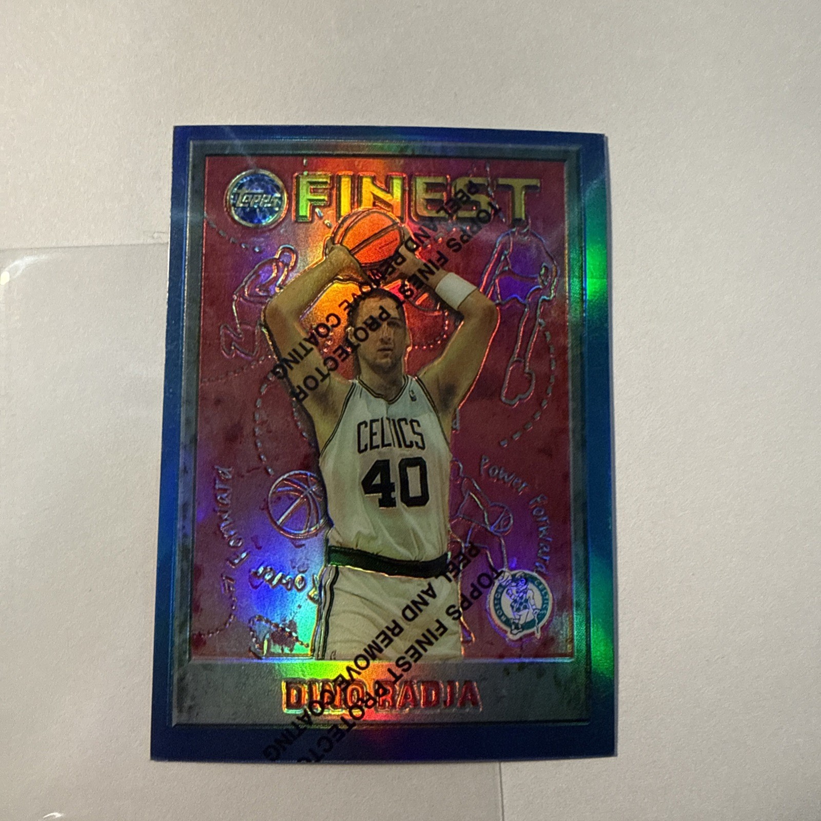 1995/96 Topps Finest Dino Radja #65 Celtics Refractor W/ Coating Basketball