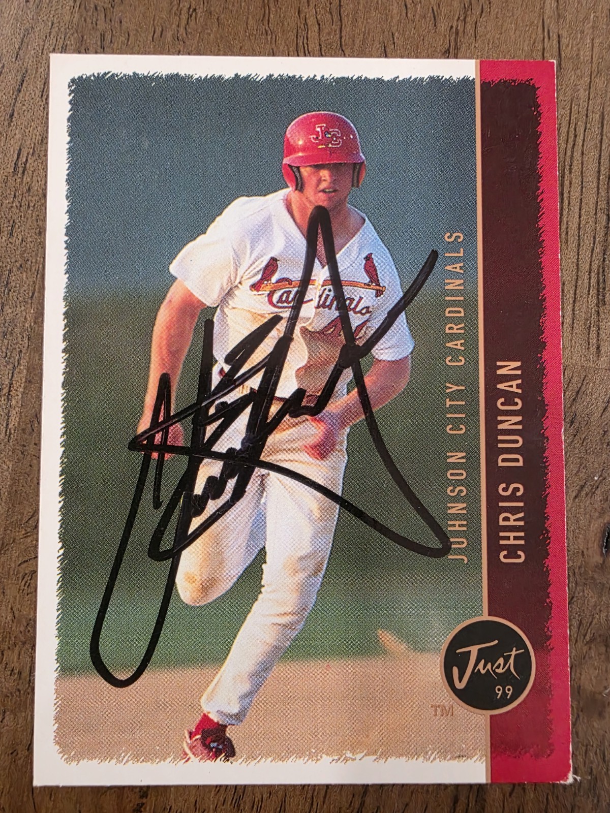 Chris Duncan 1999 Just Minors #173 Autographed On Card Signed In Person Auto