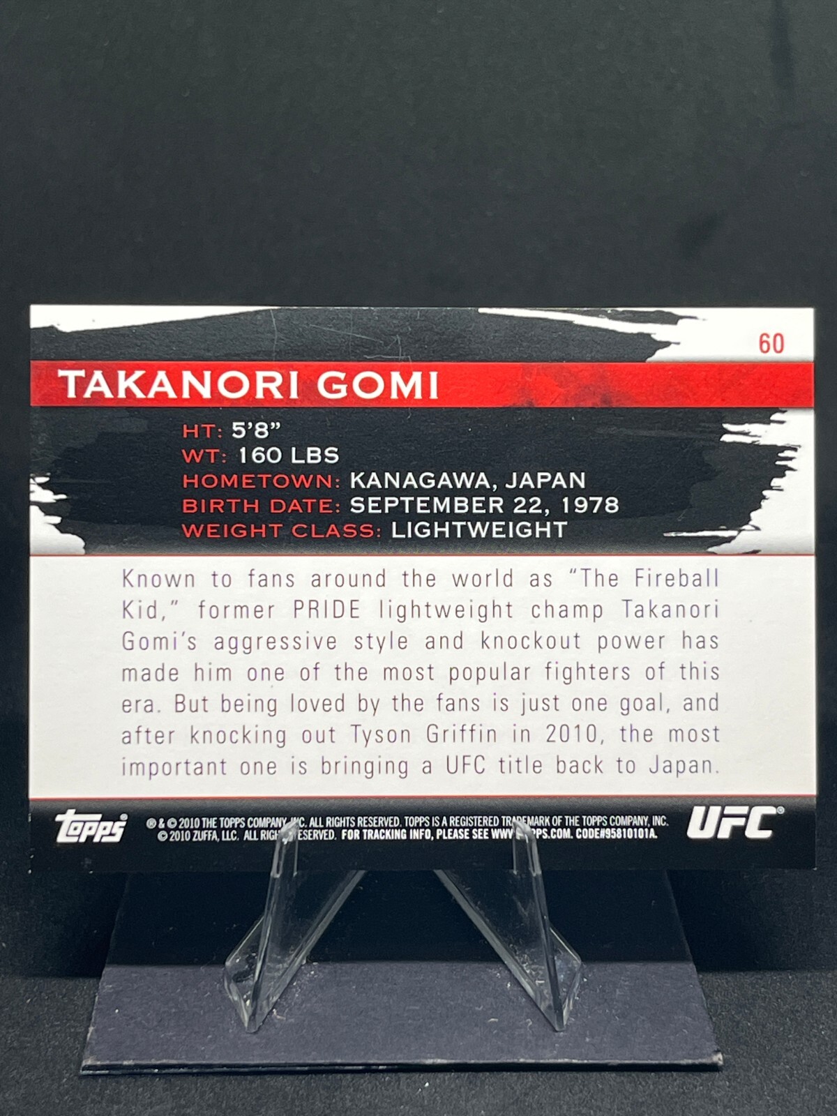 Takanori Gomi 2010 Topps UFC Knockout #60