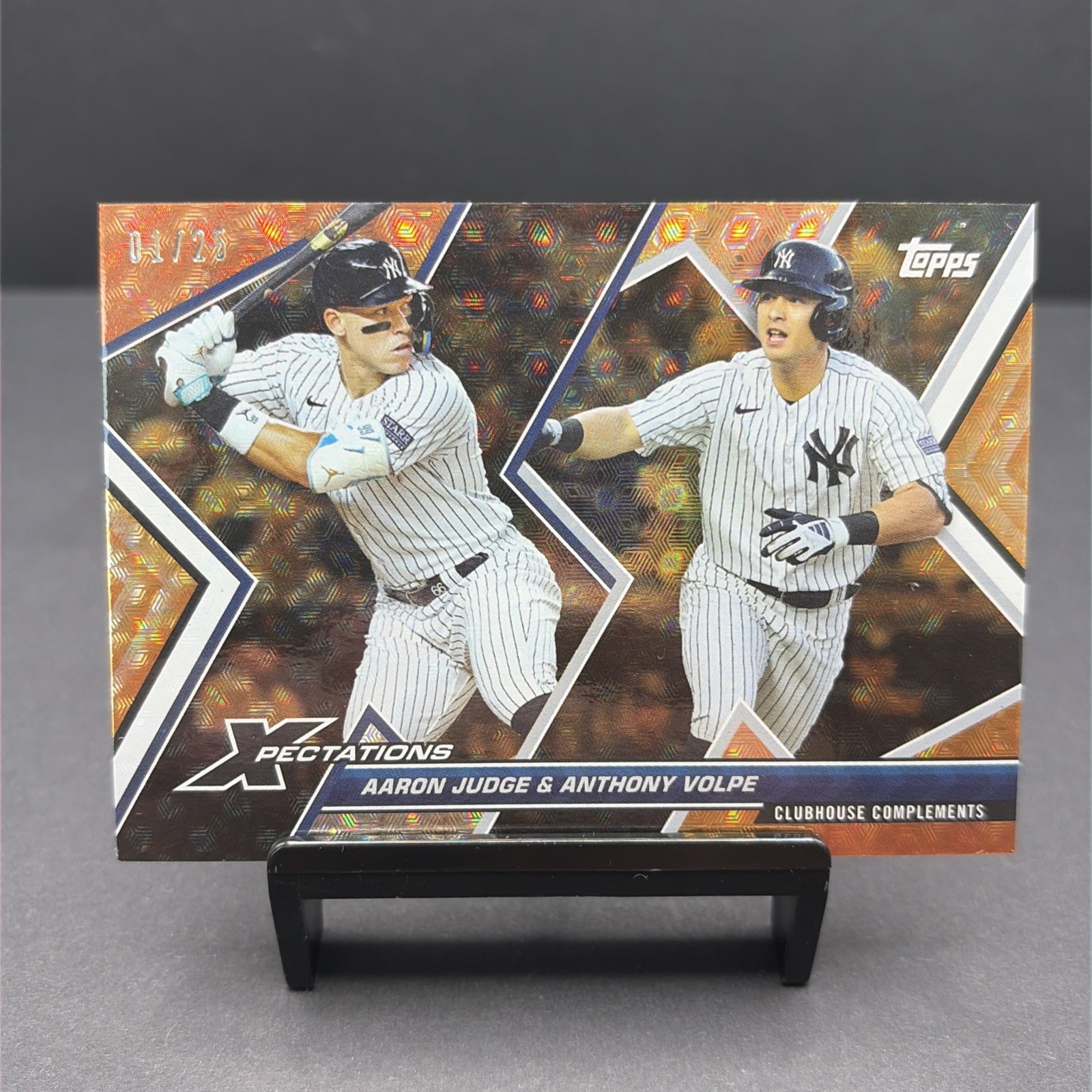 2023 Topps Xpectations #58 Aaron Judge / Anthony Volpe Circuit Citrus #/25
