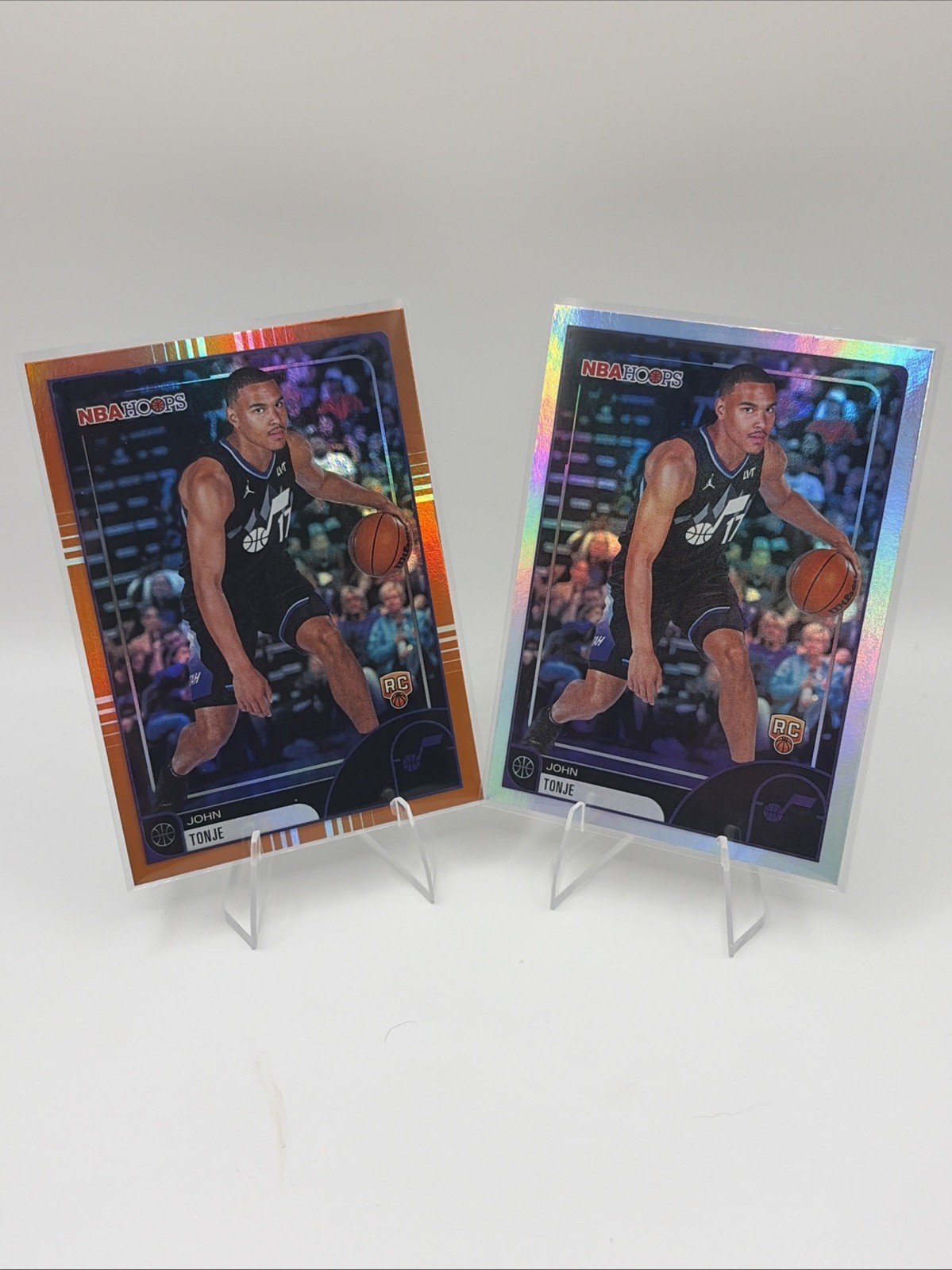 BOTH- 2025-26 NBA Hoops John Tonje Orange/ Holofoil Rookie Utah Jazz
