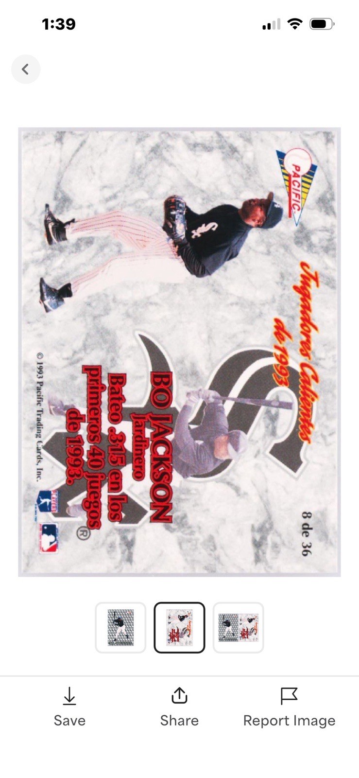 1993 Pacific (Spanish) Jugadores Calientes BO JACKSON card.