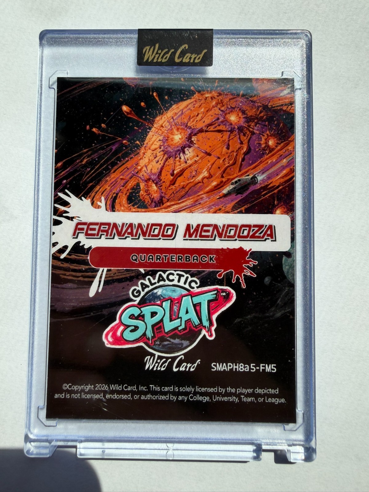 Fernando Mendoza 1/1 GALACTIC Splat 2026 Wild Card Rookie Edition FIRED UP