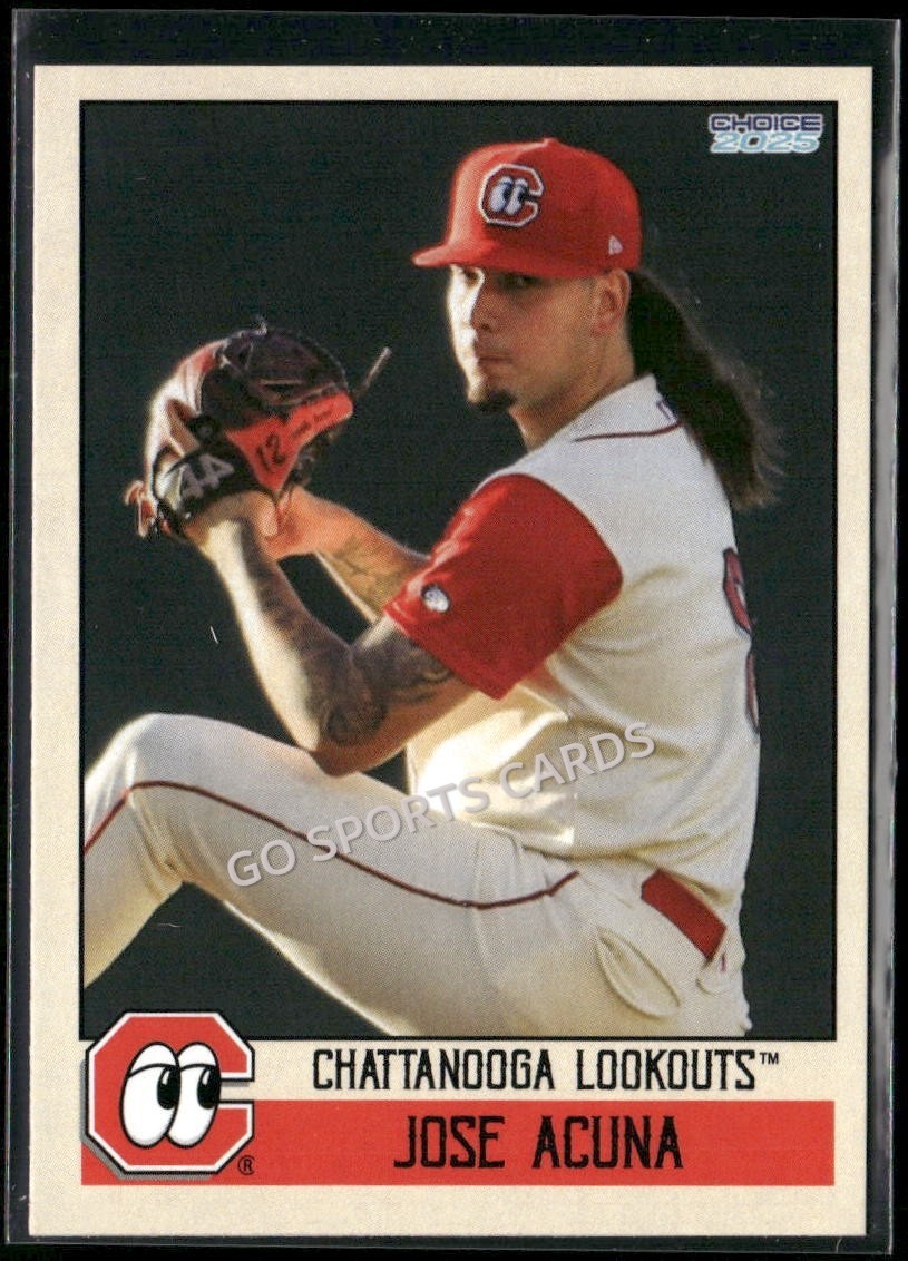 2025 Chattanooga Lookouts Jose Acuna RC Rookie Reds VZ Minor League
