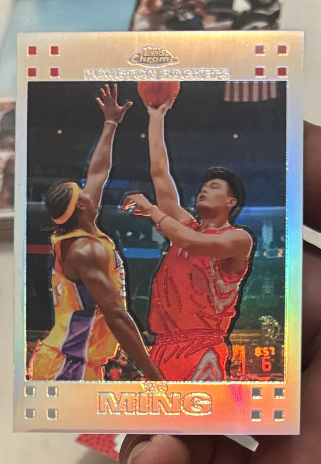 Yao Ming 2007-08 Topps Chrome Refractor #11 Houston Rockets
