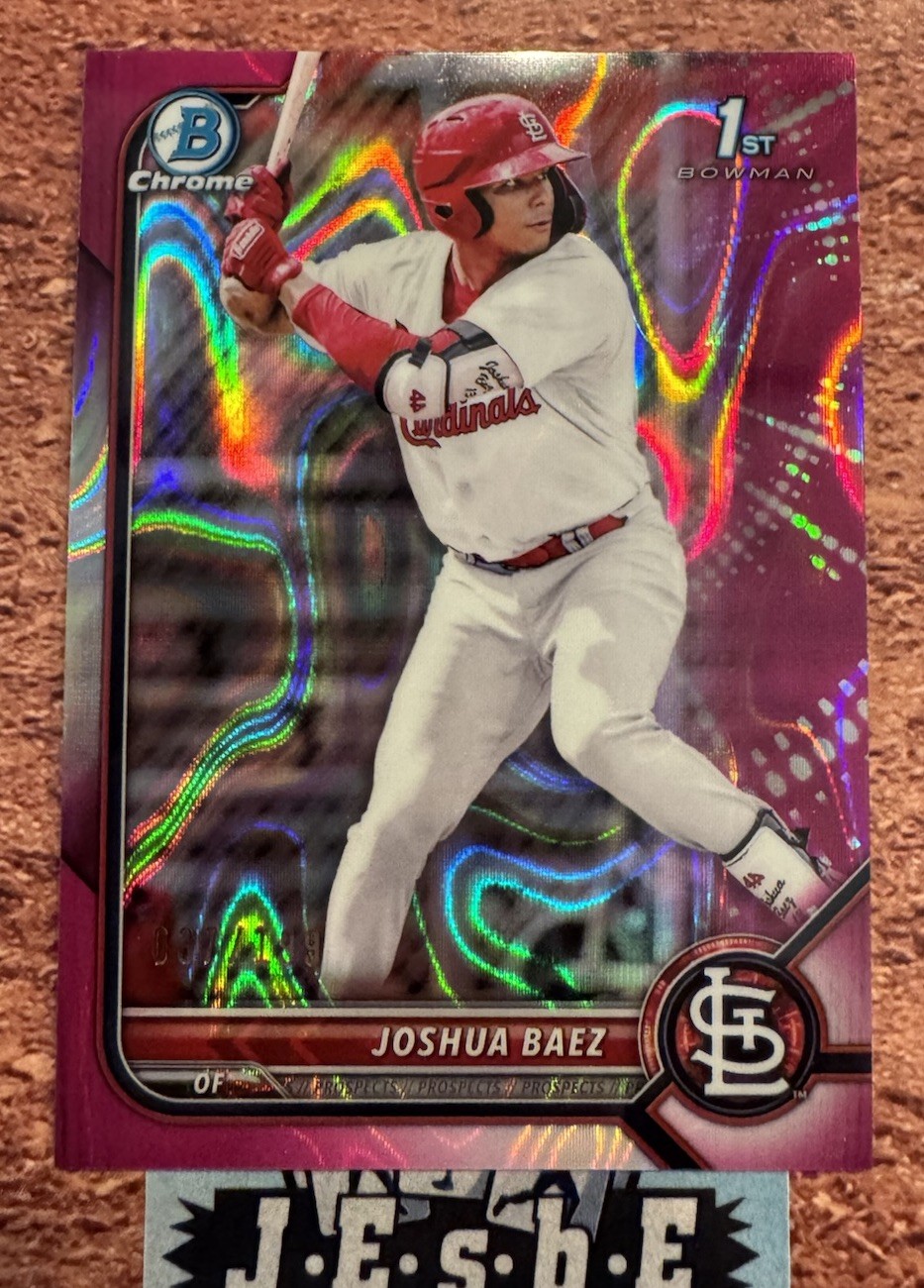 2022 Bowman Chrome Prospects JOSHUA BAEZ #BCP-112 RC Fuchsia Lava Refractor /199