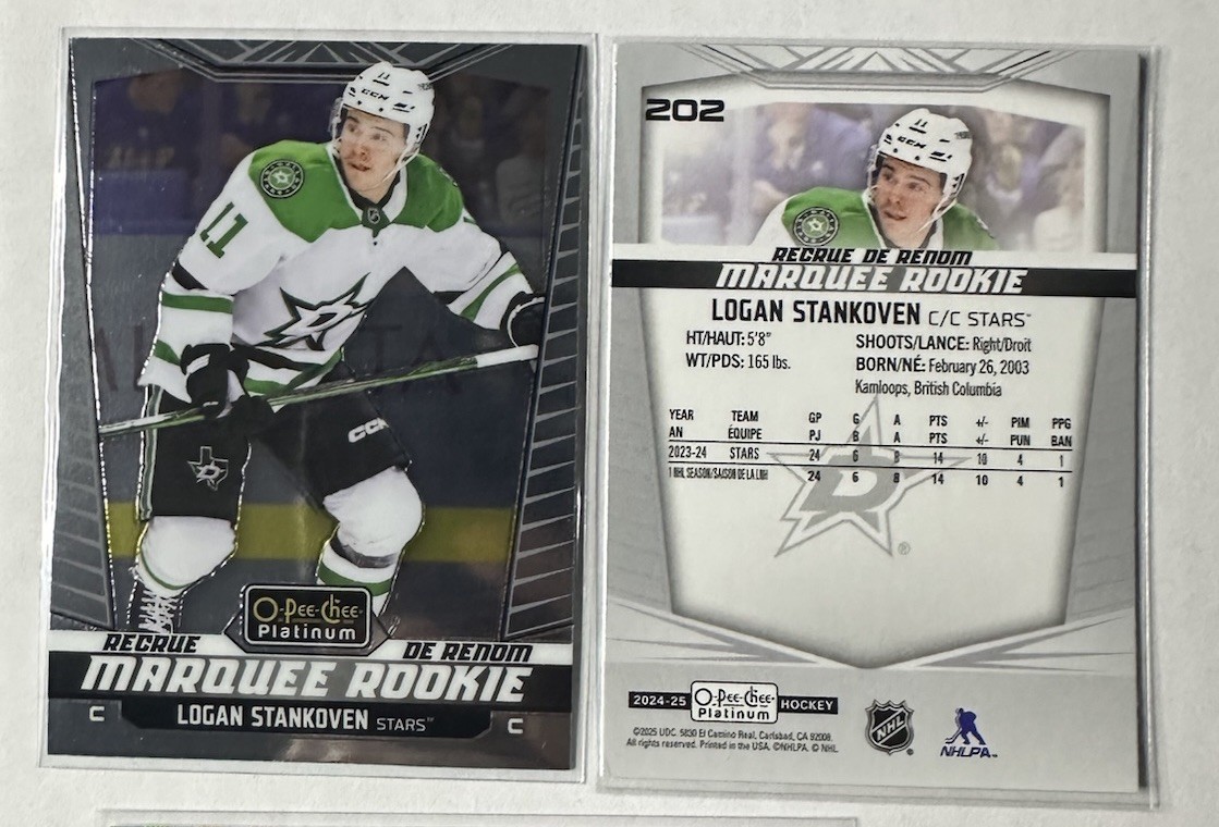 2024-25 O-Pee-Chee Platinum Marquee Rookie Logan Stankoven RC