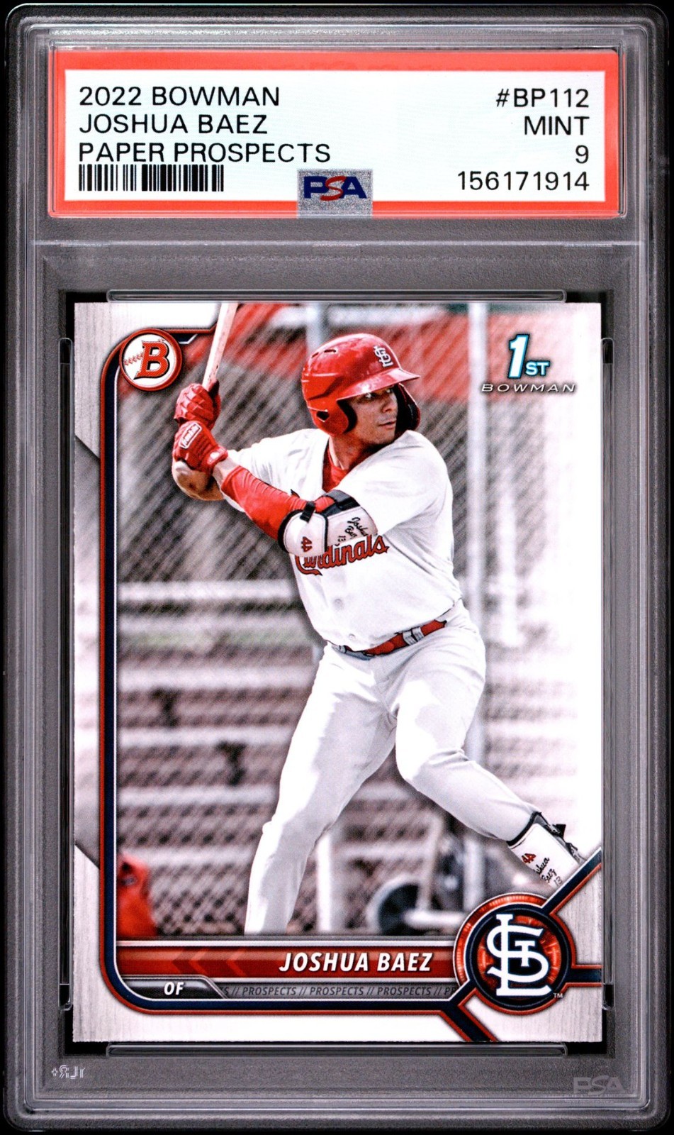 2022 Bowman BP-112 JOSHUA BAEZ 1st – St. Louis Cardinals – PSA 9 Mint