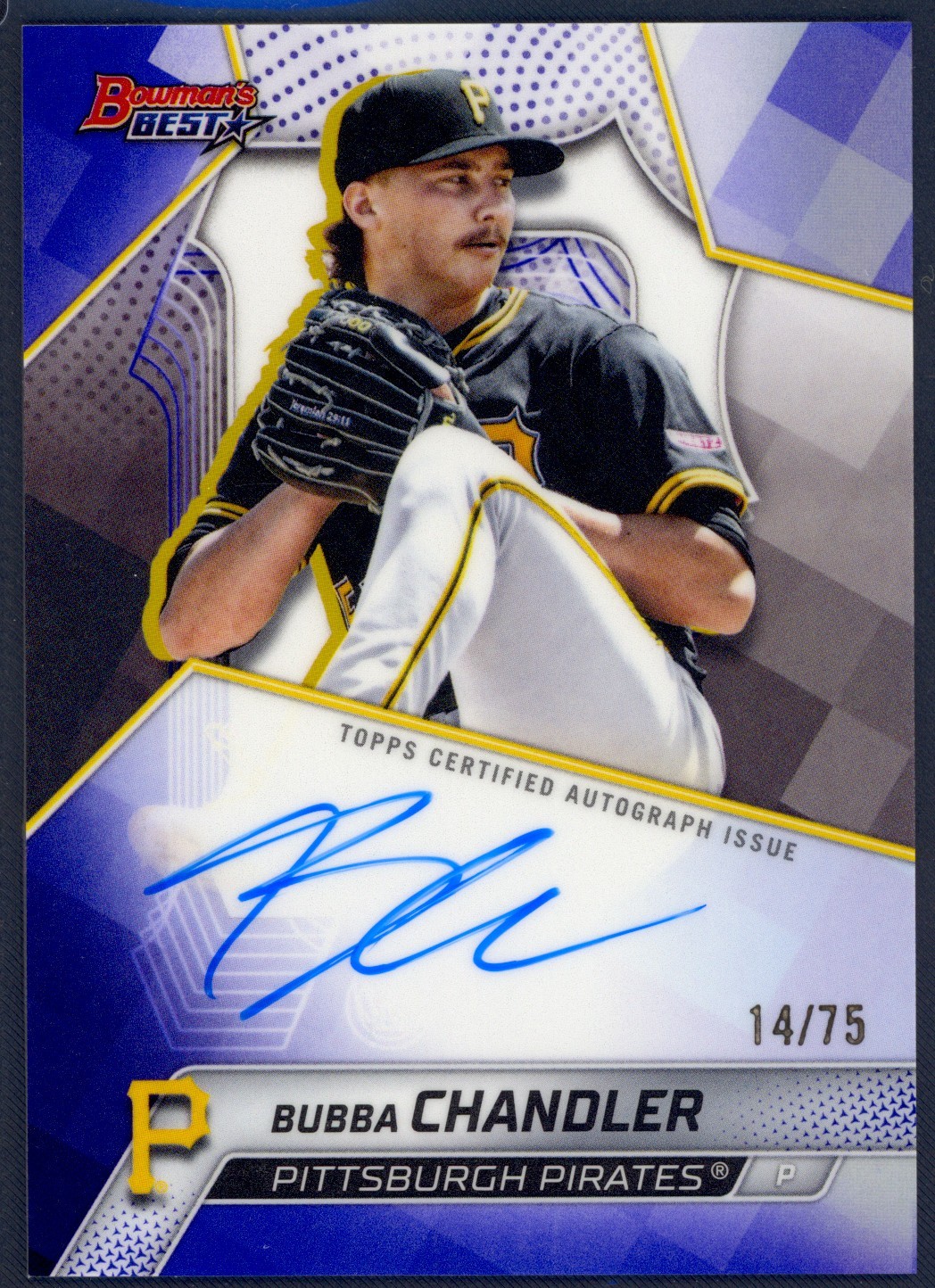 2025 Bowman’s Best #B25-BC Bubba Chandler Best of 2025 Autographs Purple /75