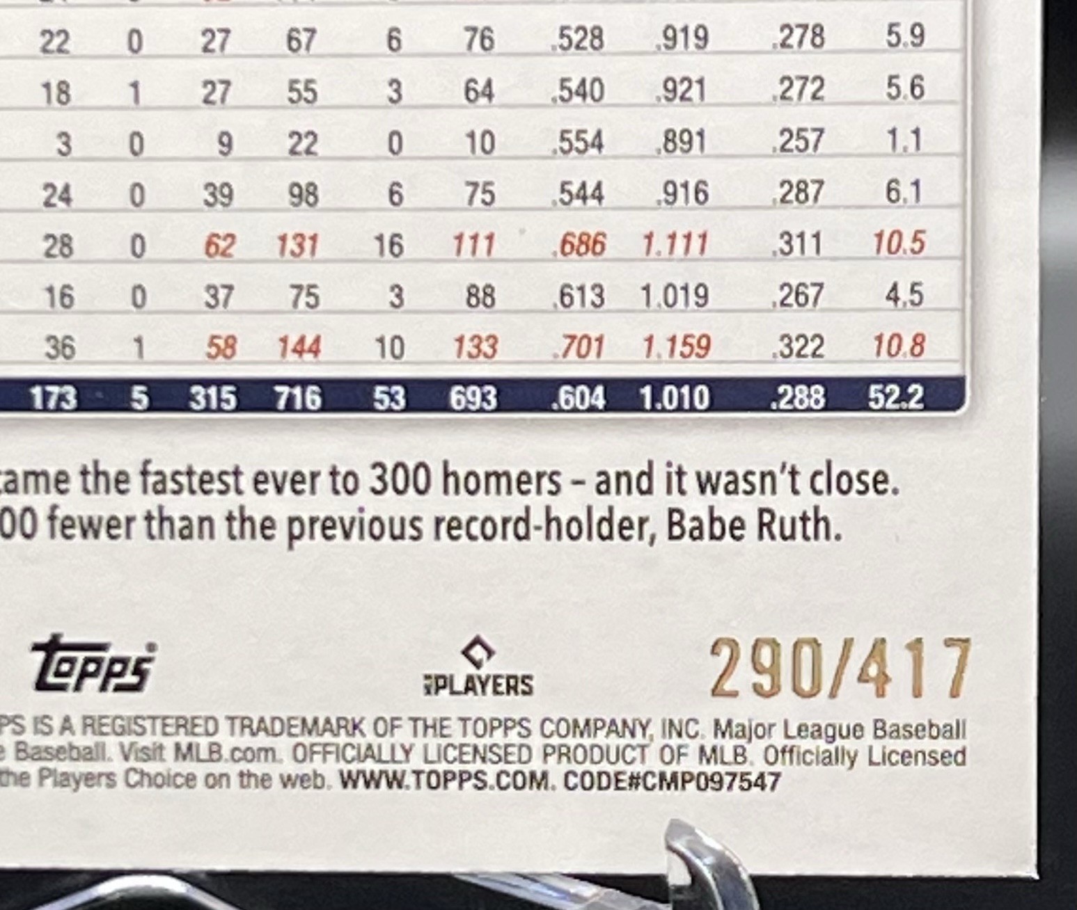 2025 Topps Complete HOBBY Set Foilboard /417 Aaron Judge #300
