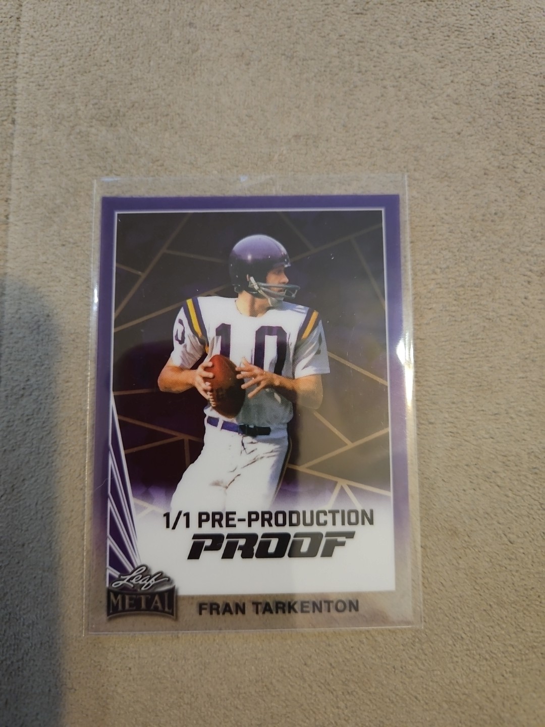 2024 Leaf Collective Fran Tarkenton 1/1 Pre-Production Proof PURPLE COLOR MATCH!