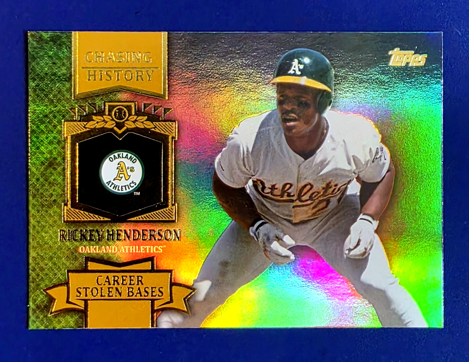 Rickey Henderson 2013 Topps Chasing History GOLD REFRACTOR Foil SSP CH-8 A’s HOF
