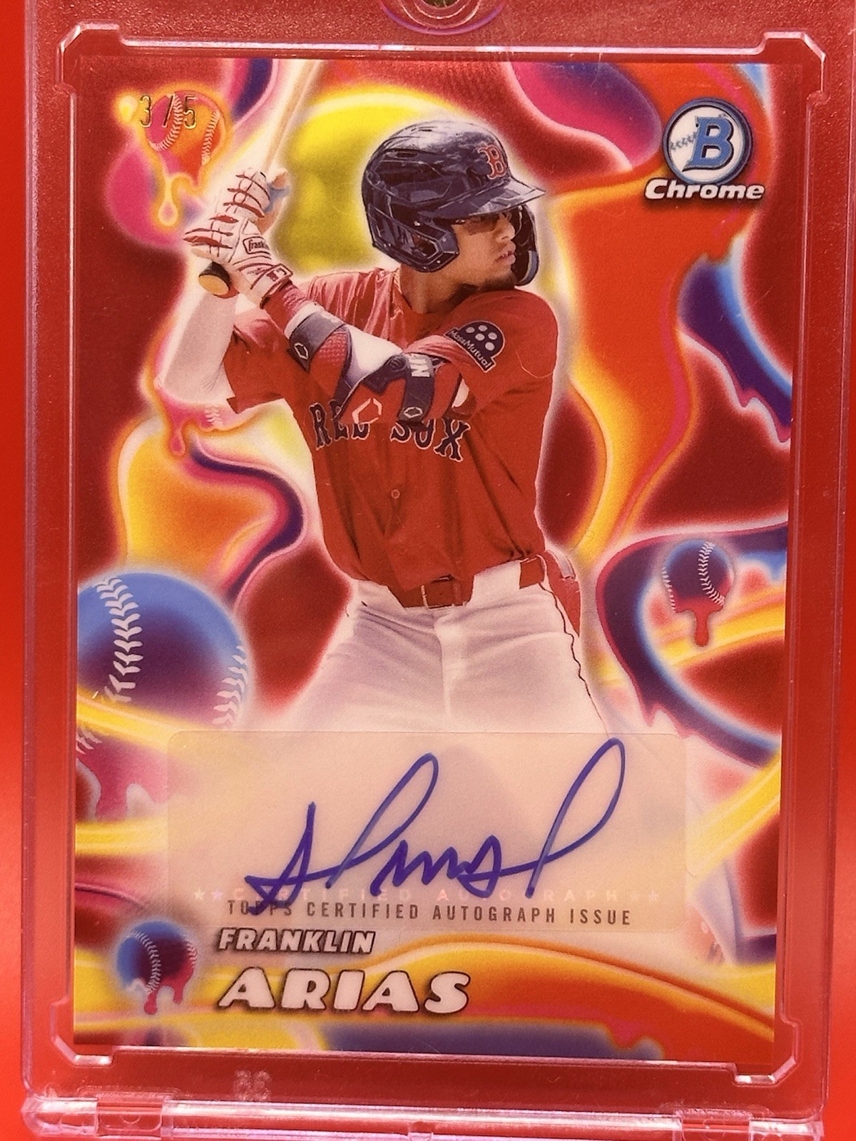 2025 Bowman Chrome Melt Mashers Franklin Arias #MM-14 Red /5 Auto