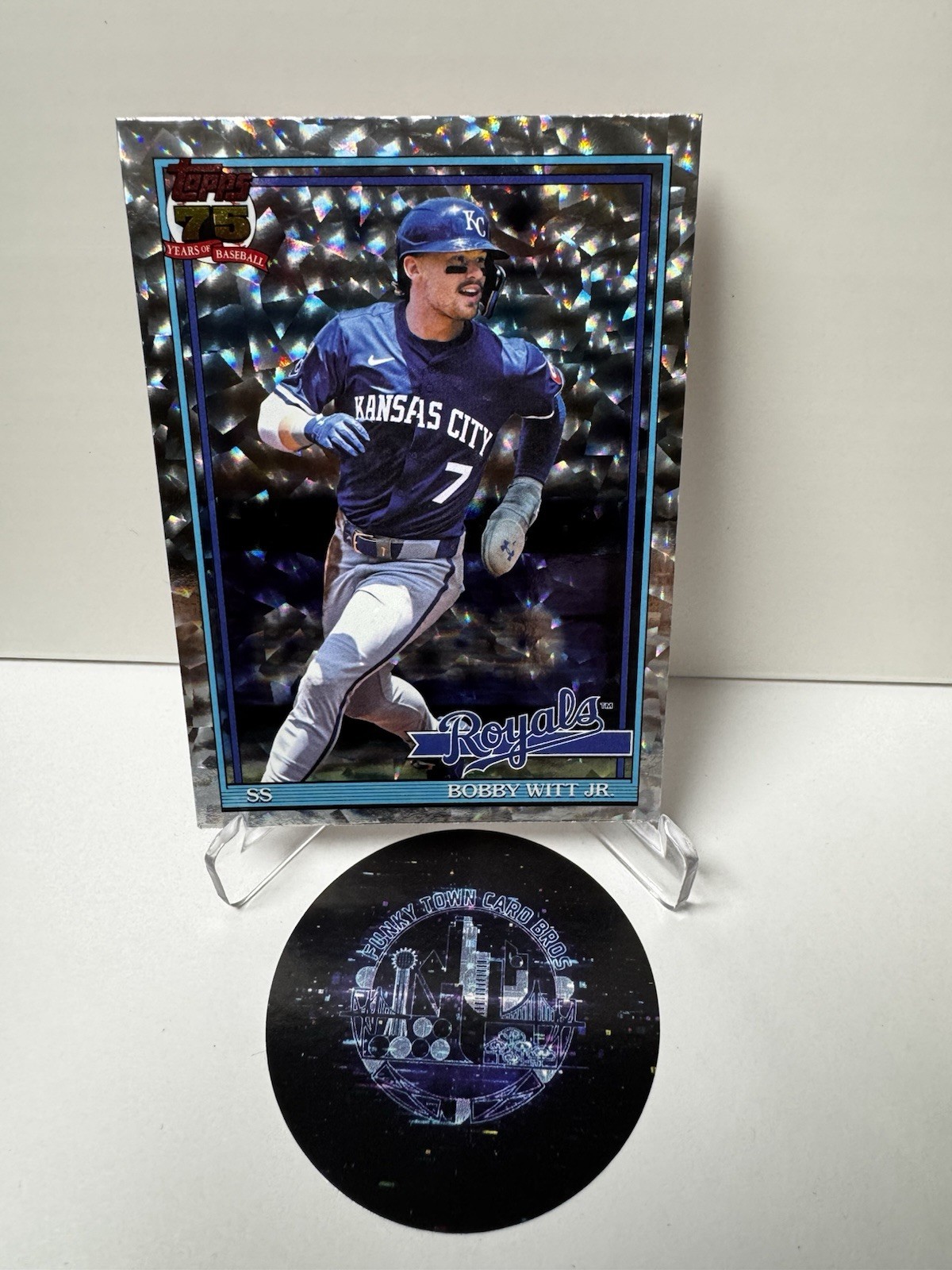 2026 Topps 75 Years Bobby Witt Jr. Crackle Foil Refractor T91-3 KC Royals