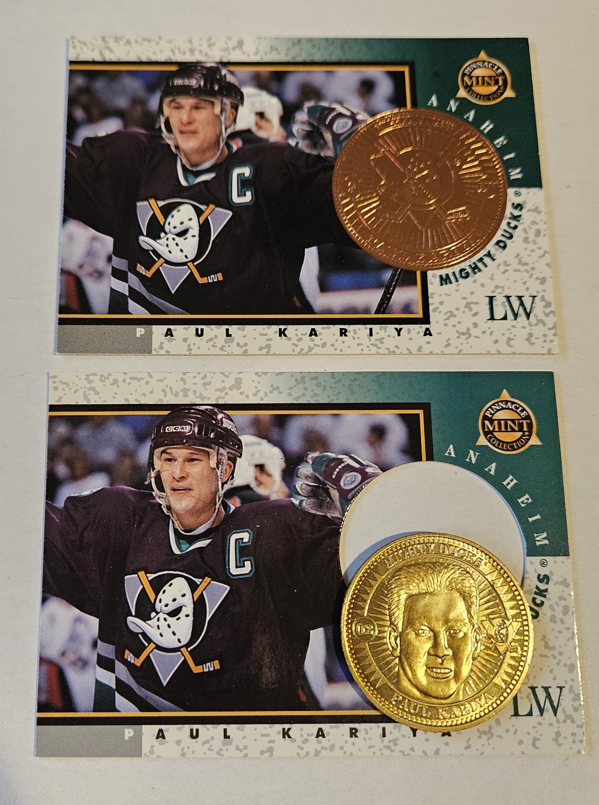 1997-98 Pinnacle Mint Die Cut Bronze & Coin Paul Kariya #2 All!