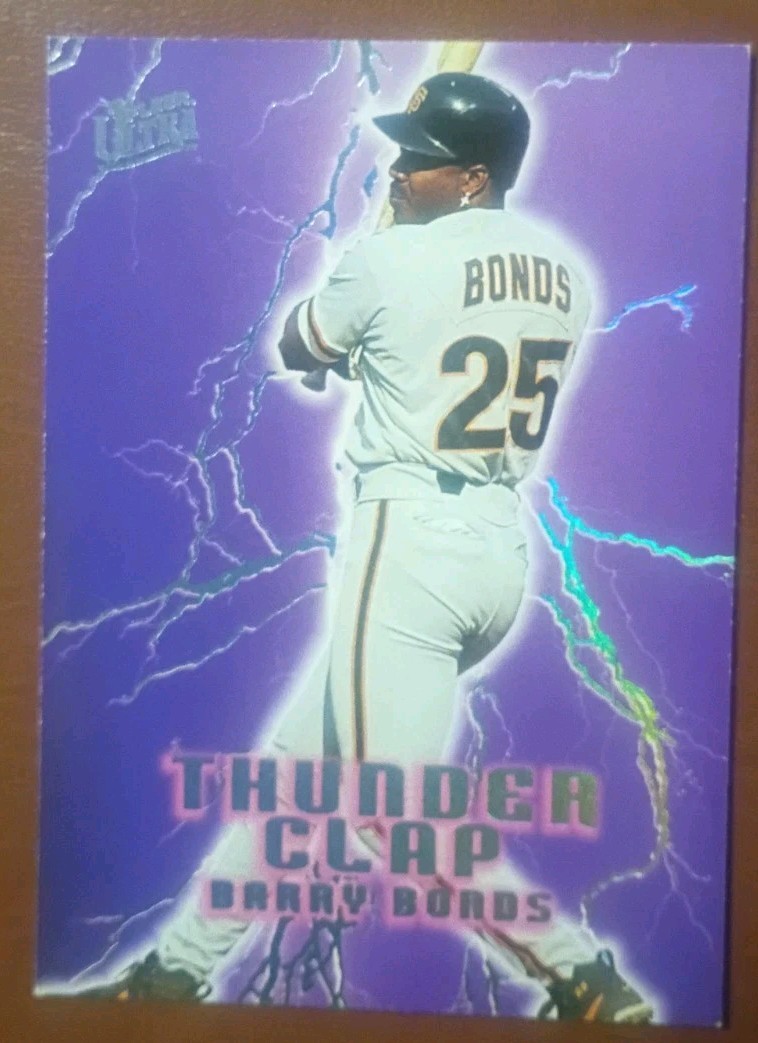 1996 Fleer Ultra Thunderclap #2 Barry Bonds ⚡Thunder Clap ⚡ Rare 1990’s Insert