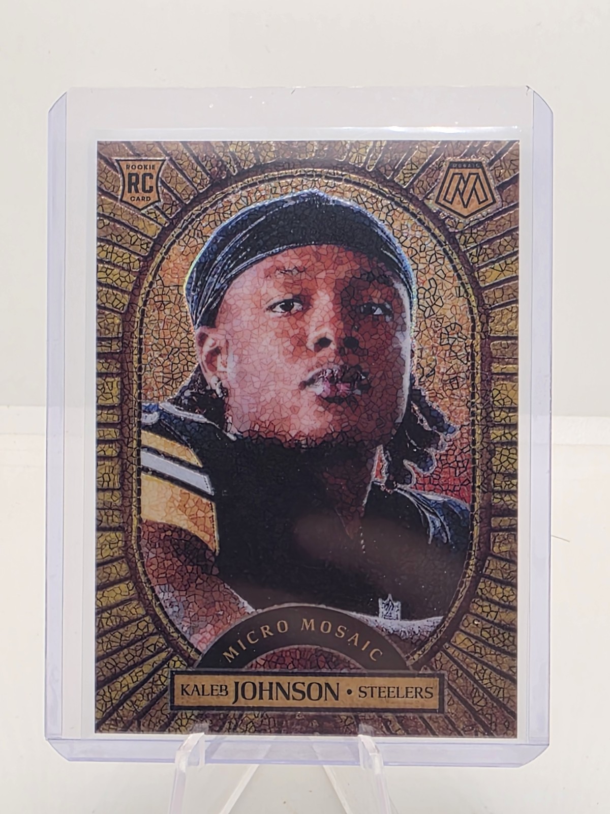 2025 Panini Mosaic Kaleb Johnson Micro Mosaic RC Case Hit SSP