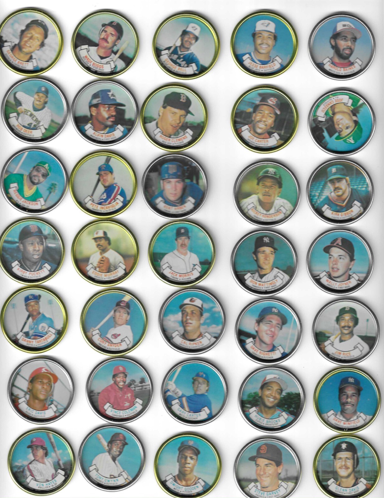 1987 Topps Coins U-PICK Ripken Ryan Brett Mattingly Puckett Rice Ozzie Henderson