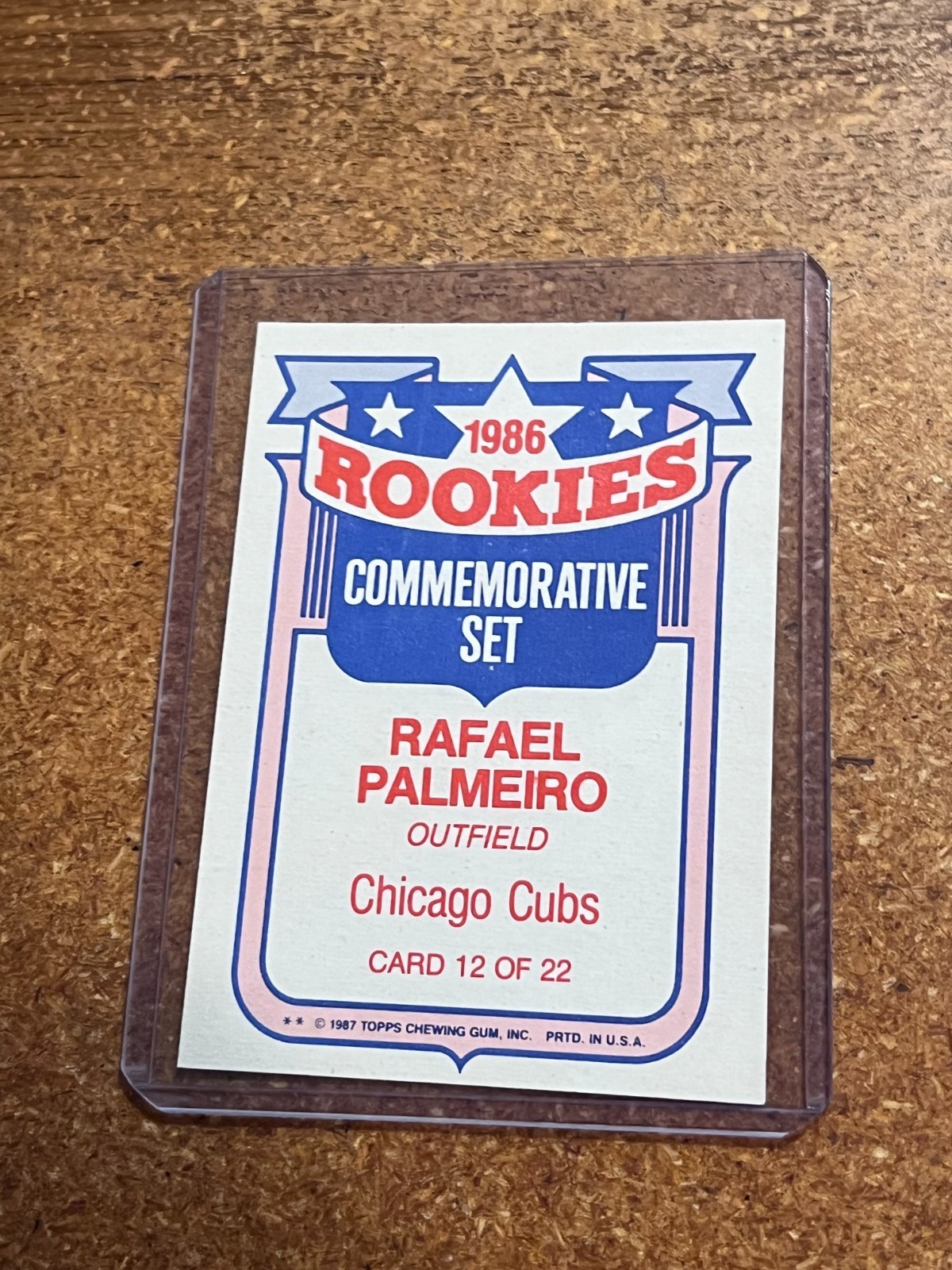 1986 Topps Baseball Glossy Rookies Commemorative Set # 12 Rafael Palmeiro