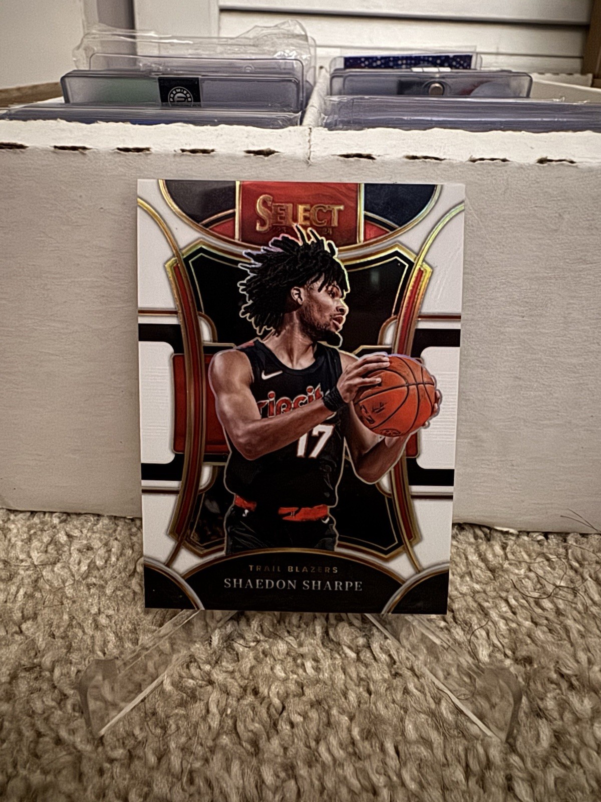 Shaedon Sharpe 2023-24 Panini Select #386 White Prizms #/149 Trailblazers