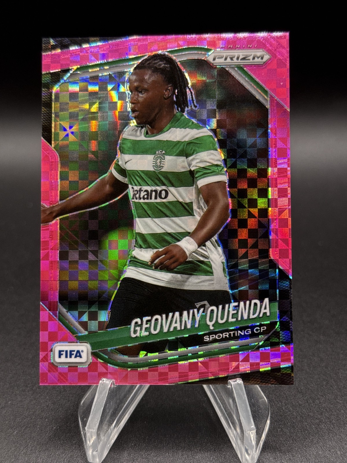 2025-26 Panini Prizm FIFA Geovany Quenda Pink Power Prizm /75 Sporting #287