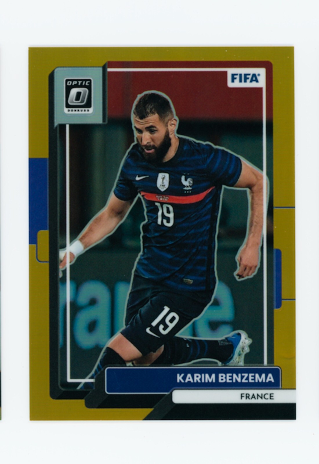 2022-23 Karim Benzema Panini Donruss FIFA Optic Gold Holo France Card 5/10