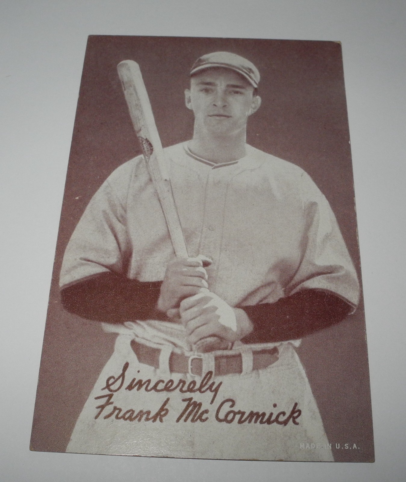 1939-46 Exhibits Salutation Frank McCormick Cincinnati Reds Postcard Photo Card