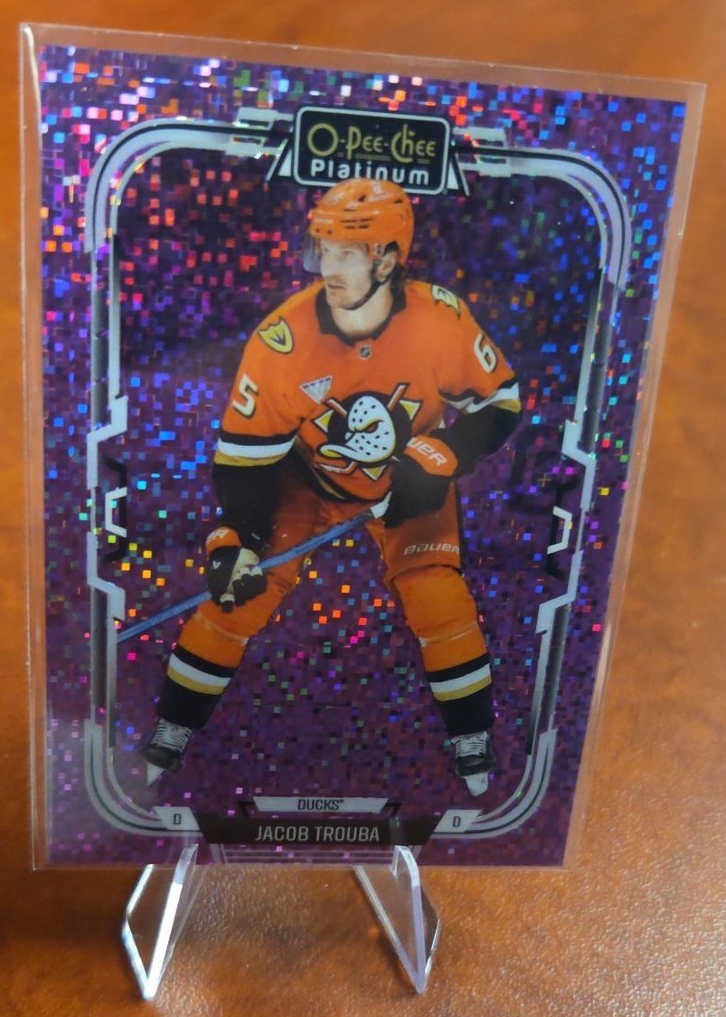 Jacob Trouba 2025-26 O-Pee-Chee OPC Platinum Violet Pixels /299