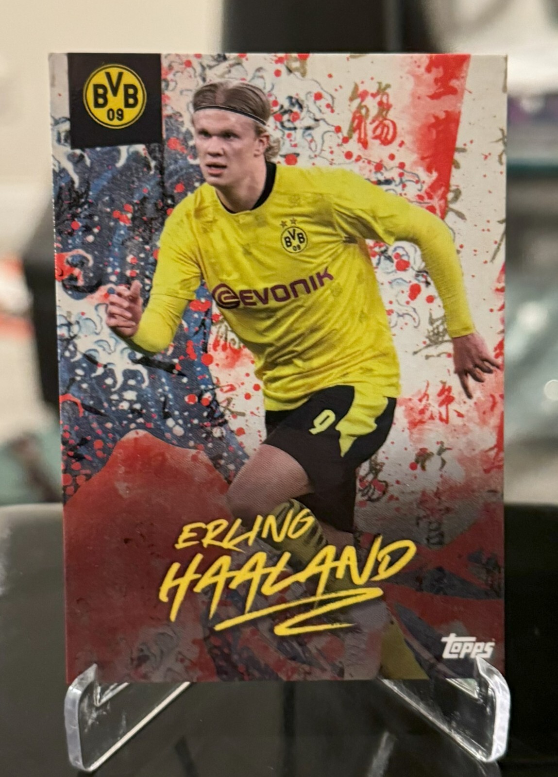 2021 Topps ERLING HAALAND Black & Yellow Borussia Dortmund 9 Days Around World