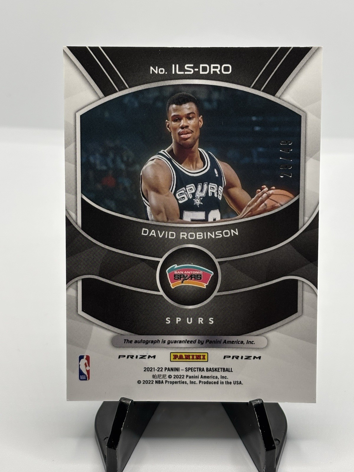 2021-22 Panini Spectra Basketball David Robinson No. ILS-DRO Autograph 29/49