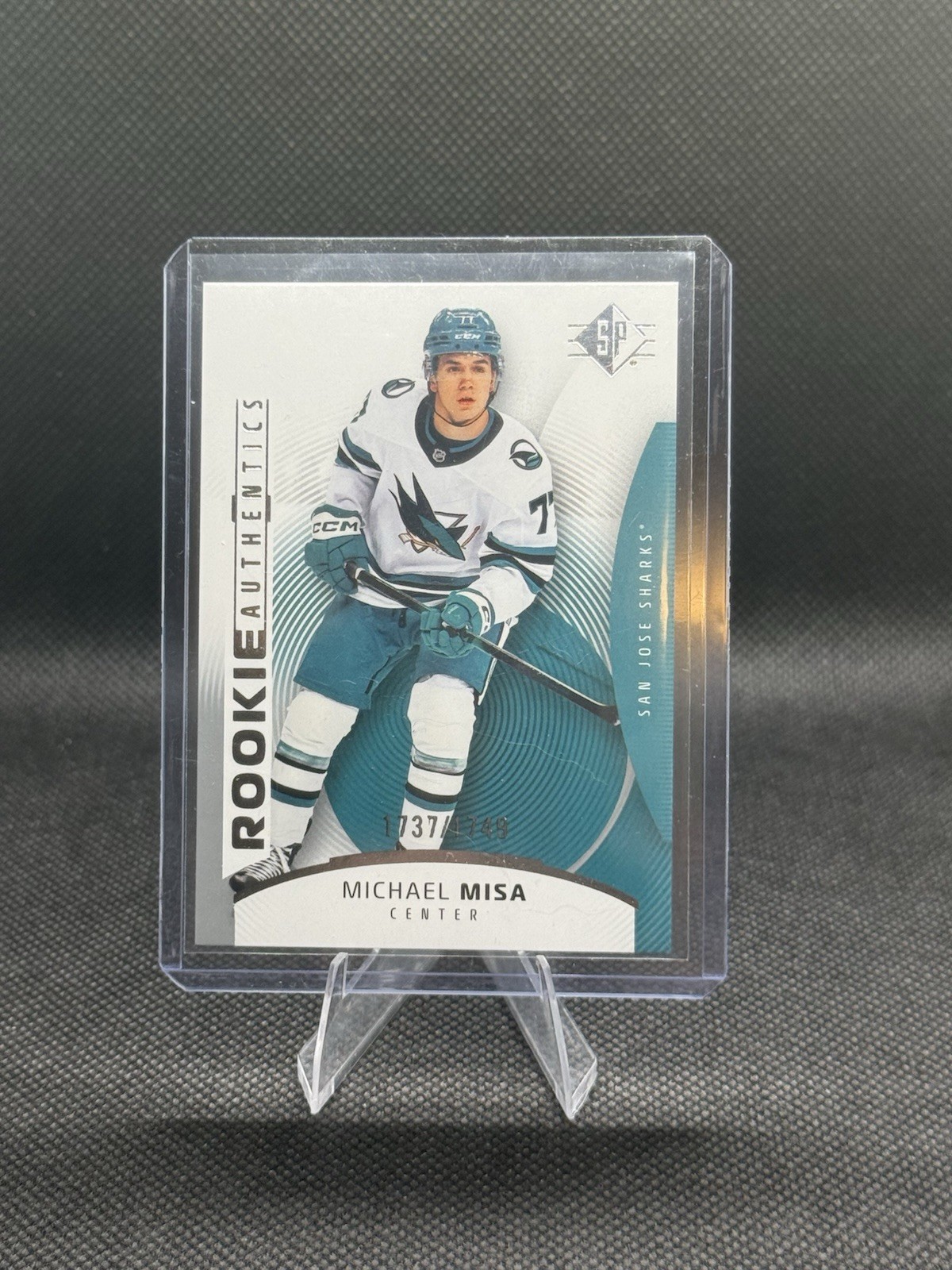 Upper Deck 2025-26 SP Hockey Rookie Authentics Michael Misa #122 Sharks /349