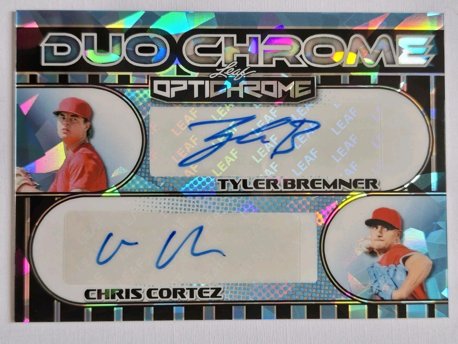 2025 Leaf Optichrome Tyler Bremner Chris Cortez Duo Chrome Auto #D-21 Silver 2/7
