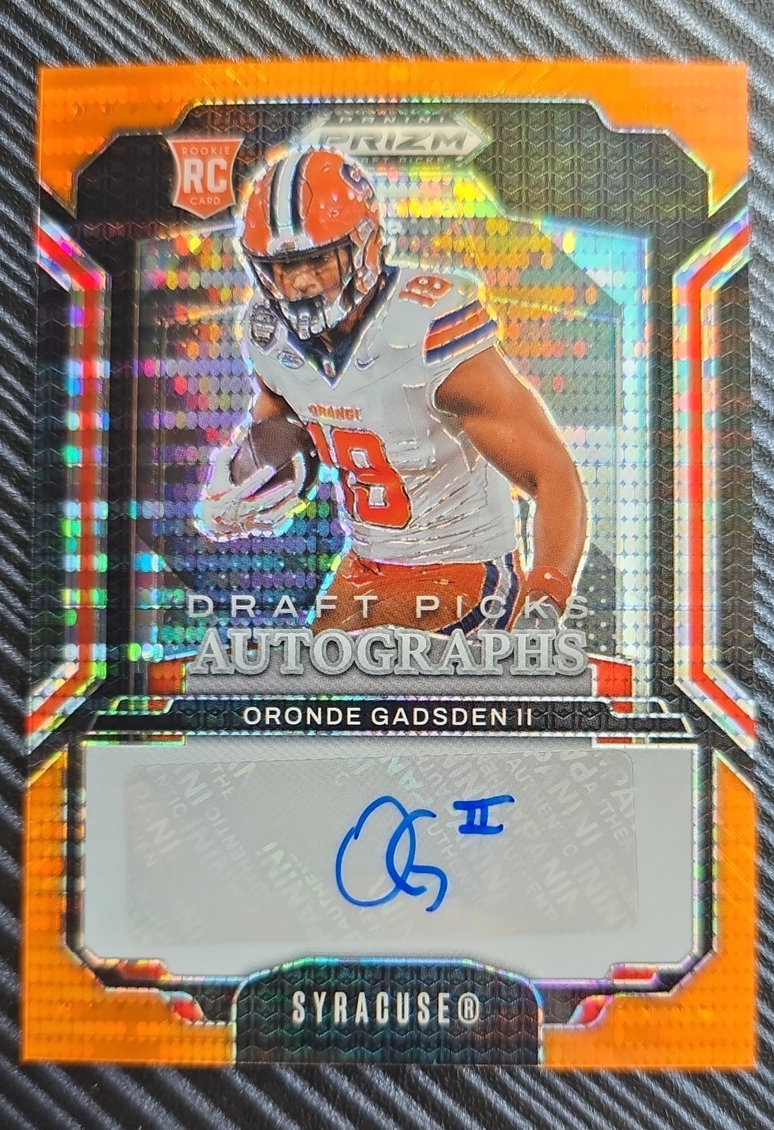 2025 Prizm Draft Picks Auto Oronde Gadsden #DPA-OGN Orange Pulsar Prizm /75