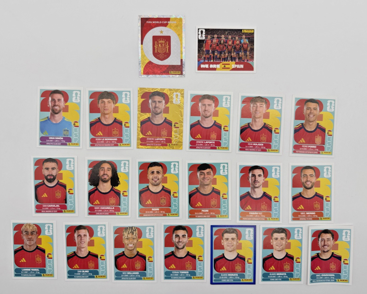 2026 100% Authentic Panini FIFA World Cup Spain Stickers Pick Team Logo Players