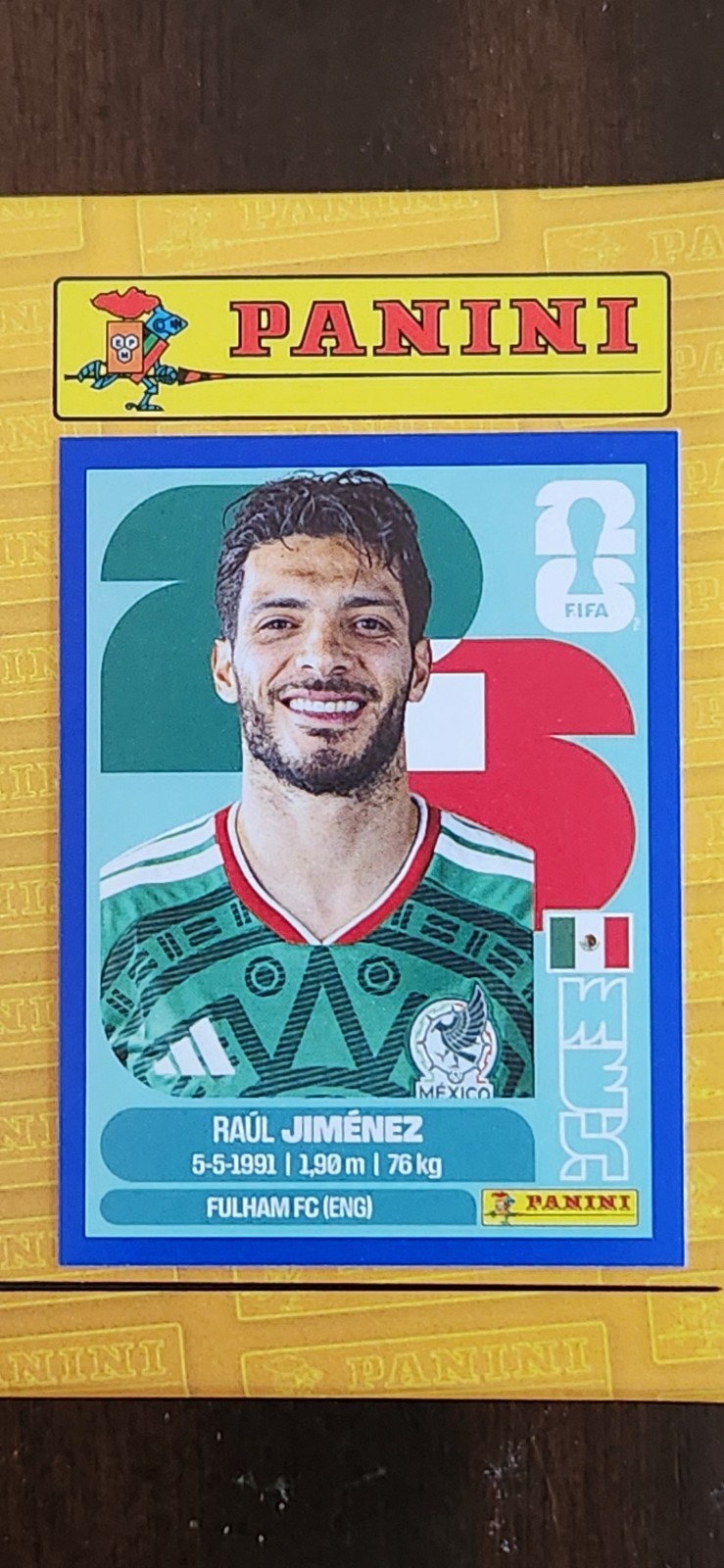 Raul Jimenez BLUE PARALLEL FIFA World Cup 2026 Panini Sticker- MEX 17