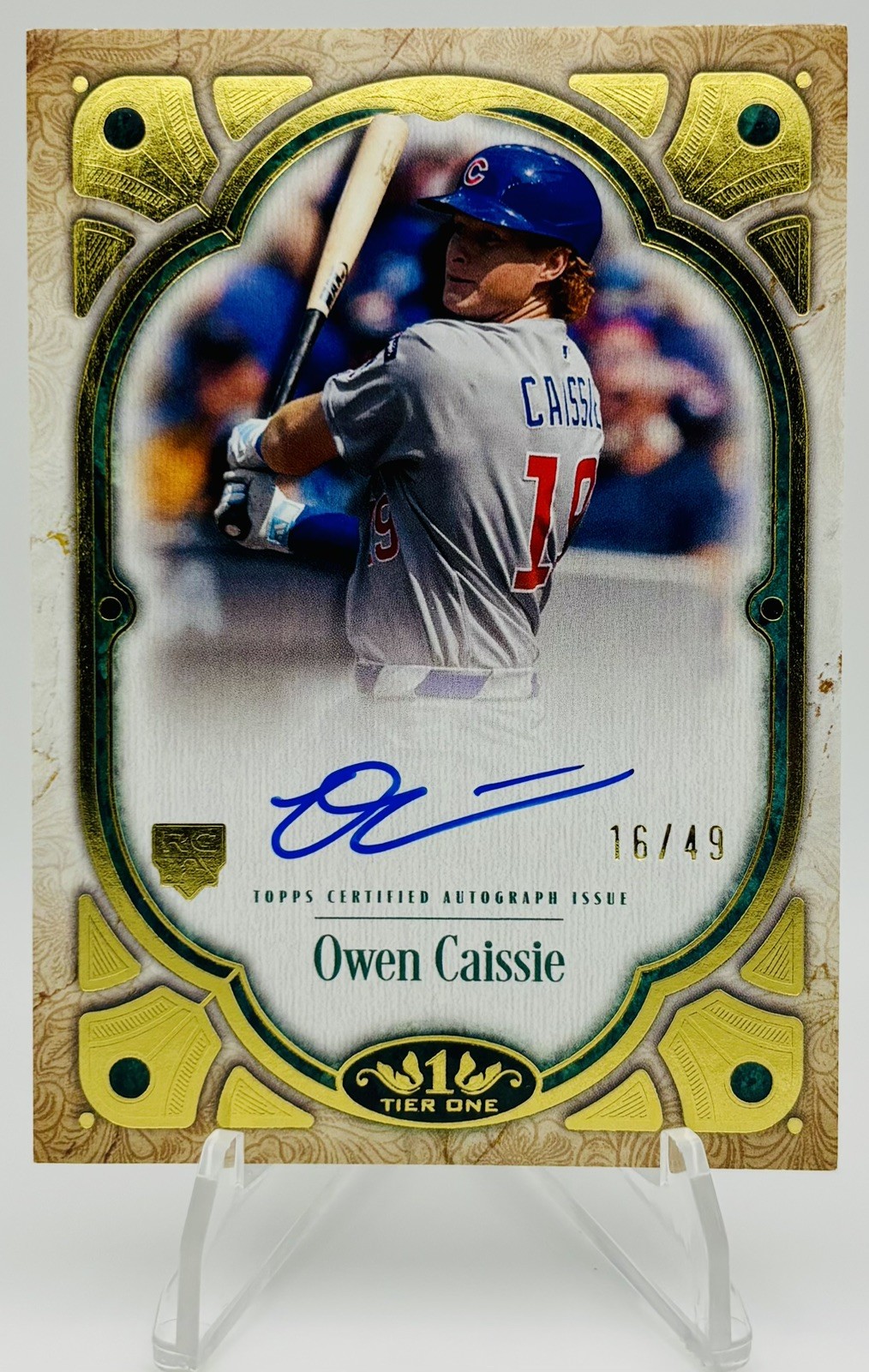 2026 Topps Tier One Owen Caissie Auto /49 Rookie RC Chicago Cubs Miami Marlins