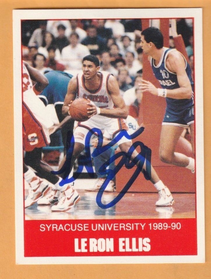LeRon Ellis Syracuse Orange Signed 1989-90 Card Kentucky Wildcats Dinged Corner