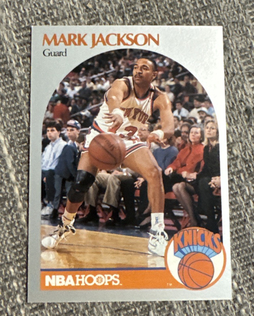 1990 NBA Hoops Mark Jackson #205 Knicks Menendez Brothers In Background