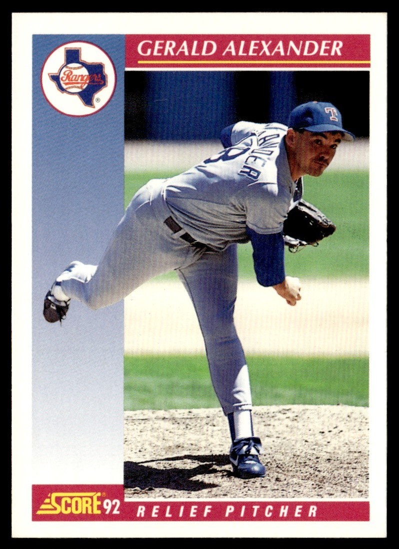1992 Score Gerald Alexander Texas Rangers #163