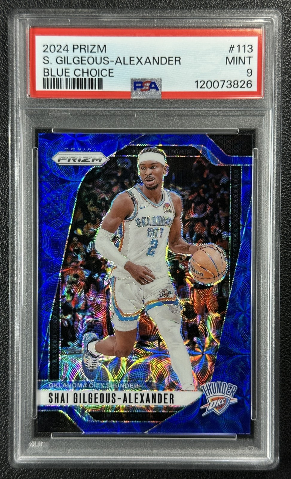 SHAI GILGEOUS-ALEXANDER PSA 9 2024-25 PANINI PRIZM #113 CHOICE BLUE OKC 37/49