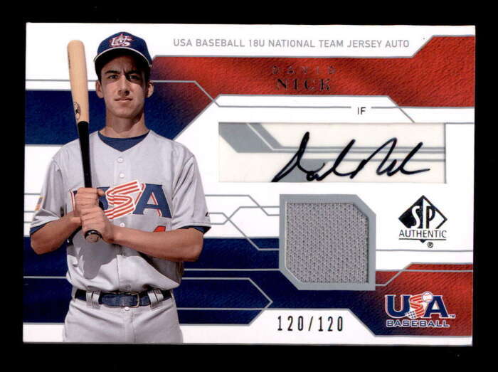 DAVID NICK 2008 SP AUTHENTIC TEAM USA ROOKIE JERSEY AUTO #120/120 BD9092