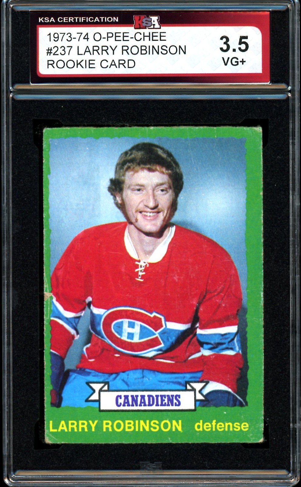 1973-74 OPC O-PEE-CHEE #237 Larry Robinson HOF RC KSA 3.5 VG + Canadiens Rookie