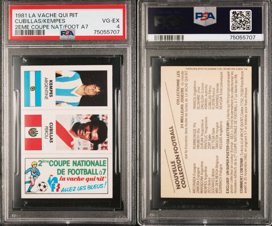 1981 Laughing Cow, la vache qui rit, Cubillas and Mario Alberto Kempes, PSA 4