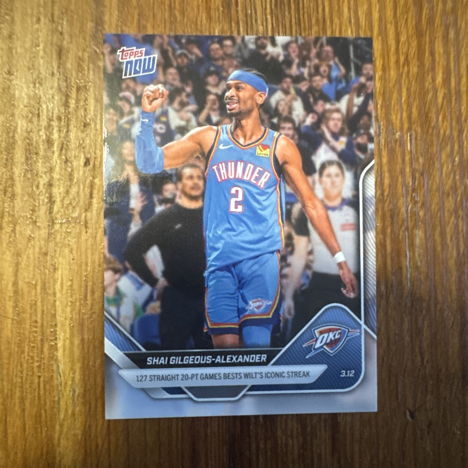 2025 Topps Now Shai Gilgeous-Alexander #205 127 Straight 20 Pt Games