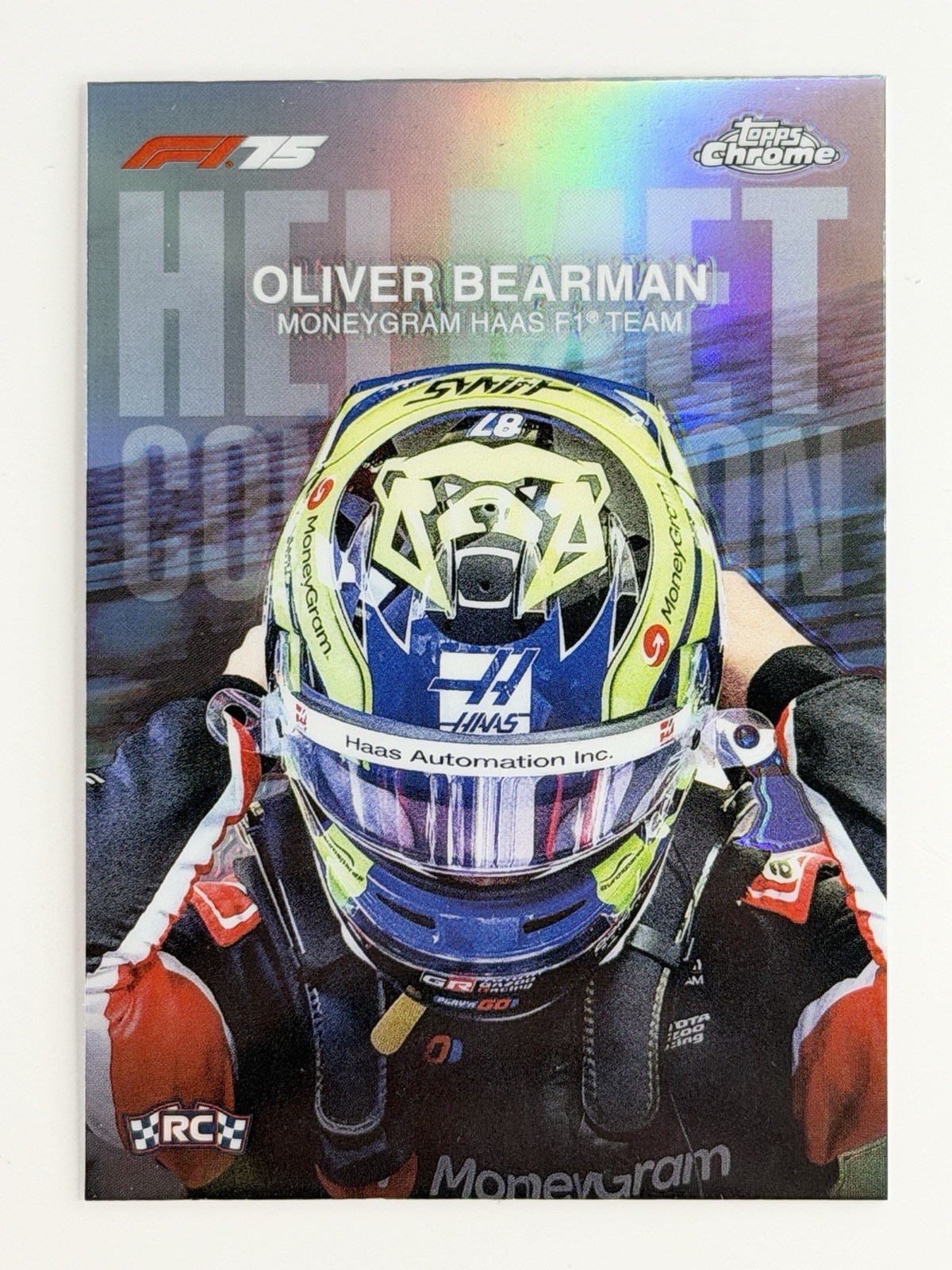 2025 Topps Chrome F1 Helmet Collection Oliver Bearman #HC-8 Refractor RC